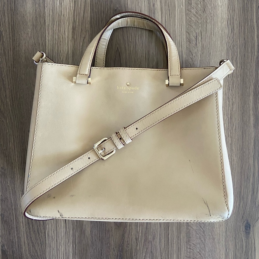 Kate Spade Cream Leather Tote